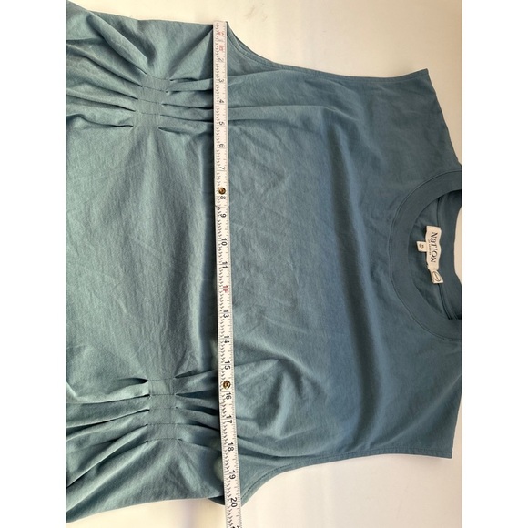 Nation Los Angeles Organic Rushed Cap Sleeves Top - Picture 9 of 10